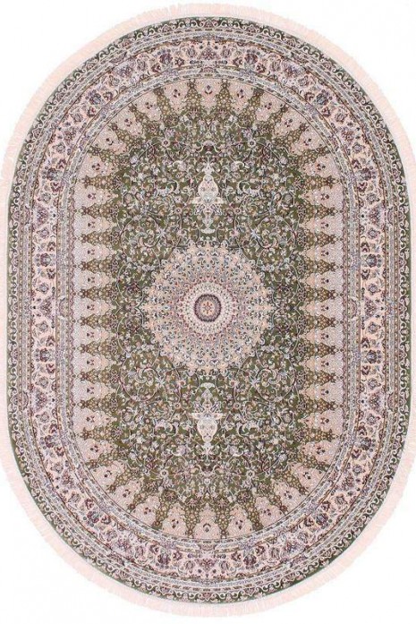 Килим Esfehan 4996a green-ivory овал