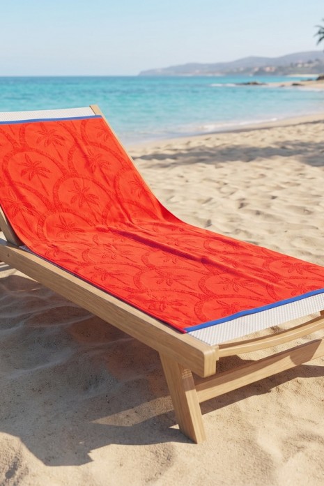 Пляжное махровое полотенце Malibu Palm red
