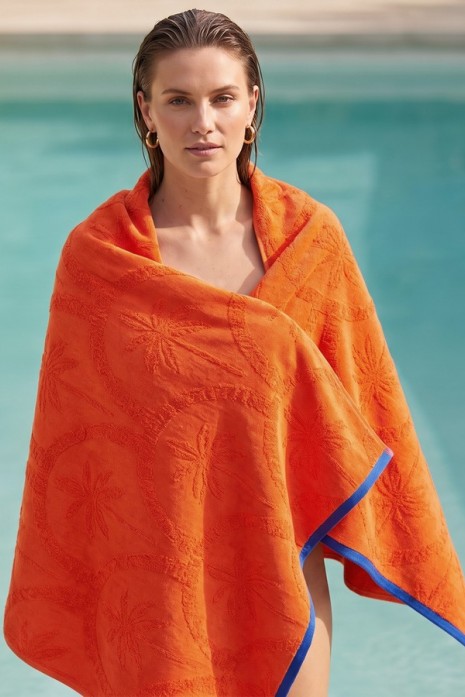Пляжное махровое полотенце Malibu Palm red Пляжное махровое полотенце Malibu Palm red