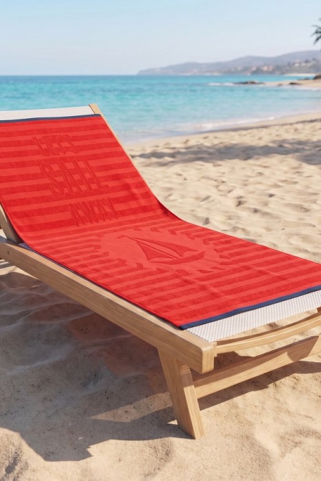 Пляжное махровое полотенце Malibu Sail red