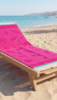 Полотенце пляжное махровое Malibu Dolche Vita fucsia