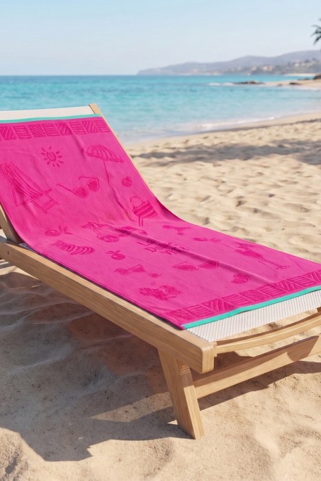 Пляжное махровое полотенце Malibu Dolche Vita fucsia