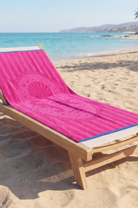 Пляжное махровое полотенце Malibu Shell fucsia