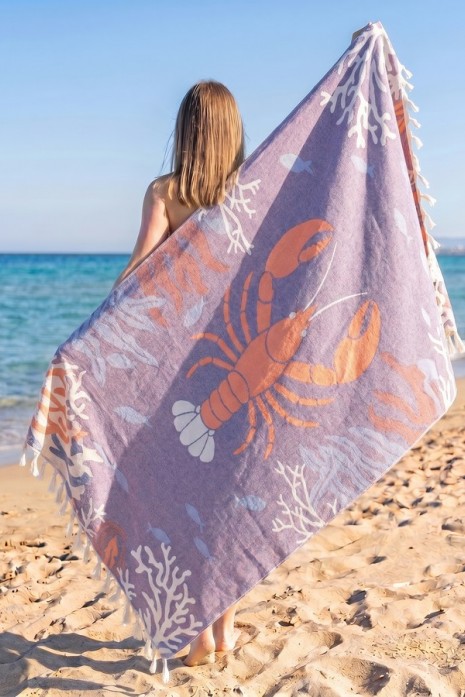 Пляжное полотенце муслиновое Marine Lobster