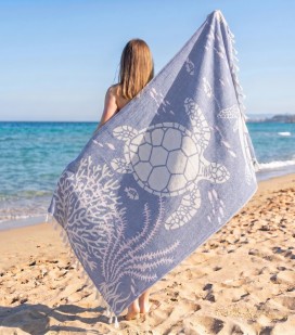 Муслиновое пляжное полотенце Marine Turtle Муслиновое пляжное полотенце Marine Turtle
