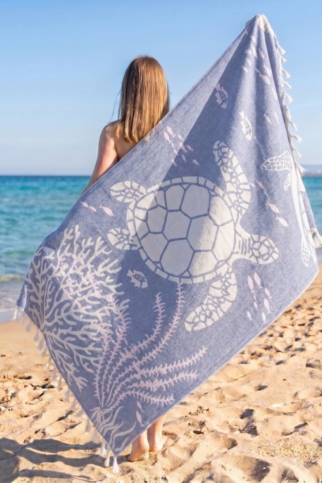 Пляжное полотенце муслиновое Marine Turtle