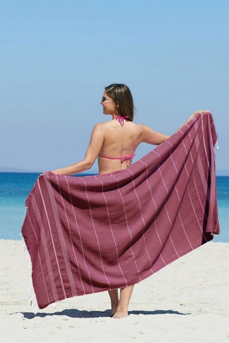 Пляжное полотенце 100х180 см Peshtemal Beach Pool Spa Burgundy Пляжное полотенце 100х180 см Peshtemal Beach Pool Spa Burgundy
