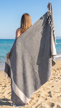 Пляжное полотенце Peshtemal Elmas Black Пляжное полотенце Peshtemal Elmas Black