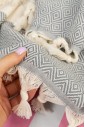 Полотенце для пляжа Peshtemal Elmas Grey-Cream