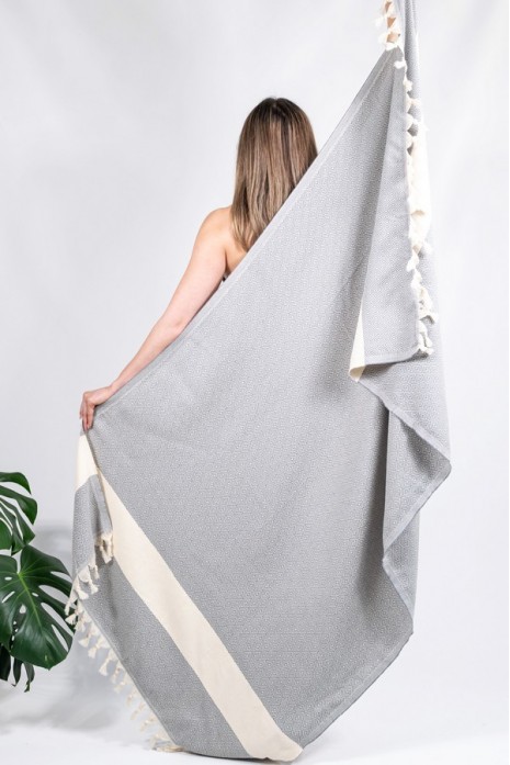 Полотенце для пляжа Peshtemal Elmas Grey-Cream