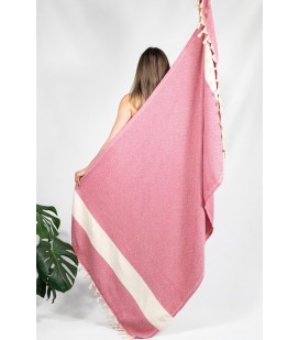 Пляжное полотенце Peshtemal Elmas Fuchsia-Cream