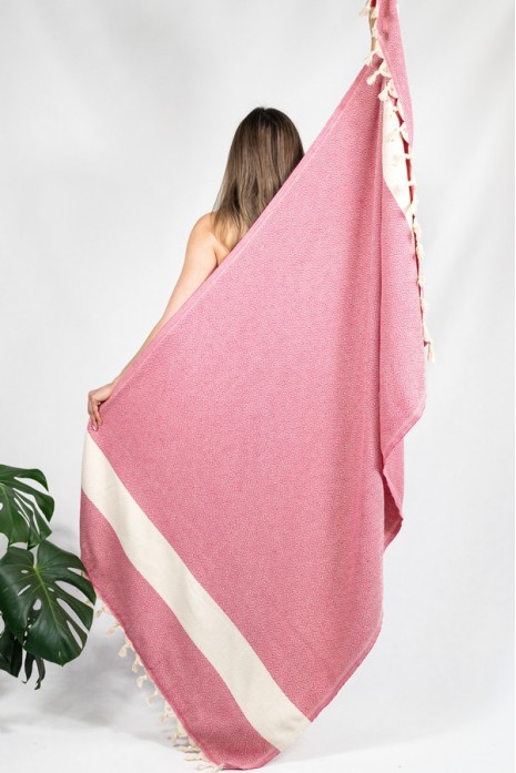Пляжное Полотенце Peshtemal Elmas Fuchsia-Cream