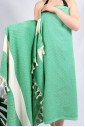 Пляжное полотенце Peshtemal Elmas Green-Cream
