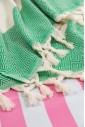 Пляжное полотенце Peshtemal Elmas Green-Cream