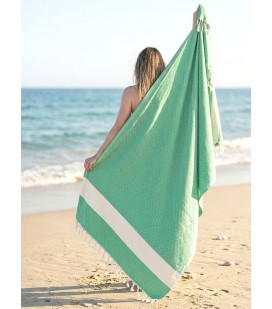 Пляжное полотенце Peshtemal Elmas Green-Cream