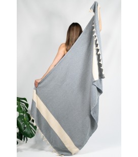 Пляжное полотенце Peshtemal Elmas Grey-Blue Пляжное полотенце Peshtemal Elmas Grey-Blue