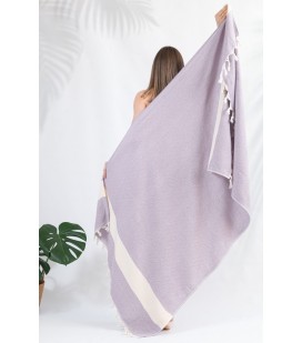 Пляжний рушник Peshtemal Elmas L.Purple-Cream