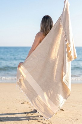 Пляжное полотенце Peshtemal Elmas Beige-Cream