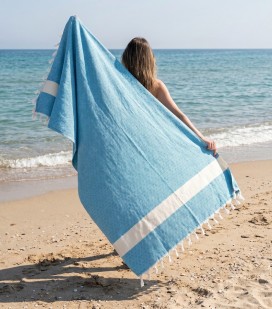 Пляжное полотенце Peshtemal Elmas Blue-White Пляжное полотенце Peshtemal Elmas Blue-White