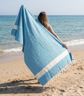 Пляжное полотенце Peshtemal Elmas Blue-White