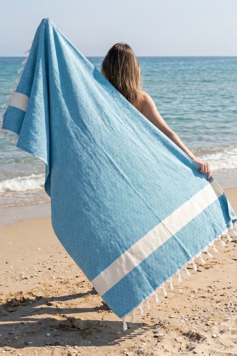 Пляжное полотенце Peshtemal Elmas Blue-White