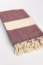 Большое пляжное полотенце Peshtemal Elmas Burgundy-Cream