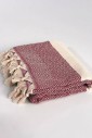 Большое пляжное полотенце Peshtemal Elmas Burgundy-Cream