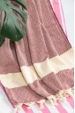 Большое пляжное полотенце Peshtemal Elmas Burgundy-Cream