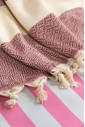 Большое пляжное полотенце Peshtemal Elmas Burgundy-Cream