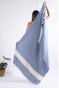 Полотенце для пляжа Peshtemal Elmas D.Blue-Cream