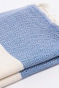 Полотенце для пляжа Peshtemal Elmas D.Blue-Cream