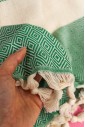 Пляжное полотенце Peshtemal Elmas Green-Cream