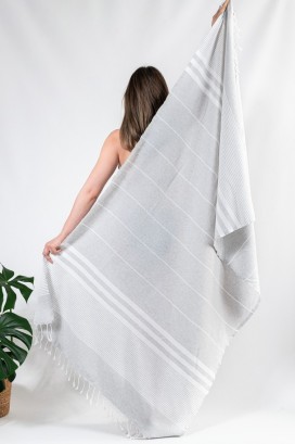 Пляжное полотенце Peshtemal Stripe Grey Пляжное полотенце Peshtemal Stripe Grey