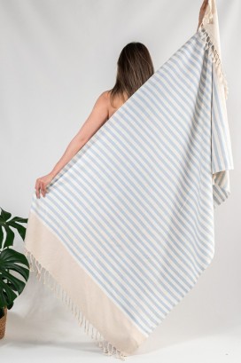 Пляжное полотенце Peshtemal Stripe Beige-L.Grey