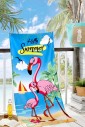 Пляжное махровое полотенце Summer Flamingo