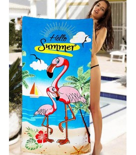 Полотенце пляжное махровое Summer Flamingo Полотенце пляжное махровое Summer Flamingo