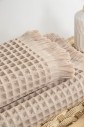 Полотенеца вафельные для ванной бани пляжа Waffle Spa Towel Beige