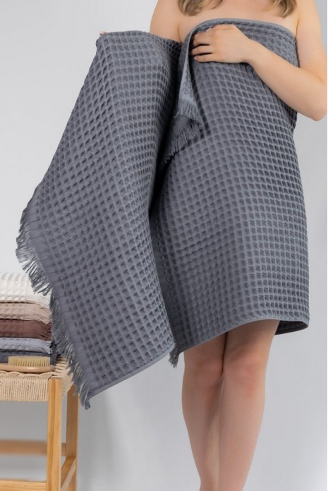 Полотенеца вафельные для ванной бани пляжа Waffle Spa Towel Grafit