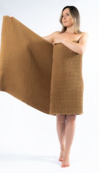 Waffle towel caramel