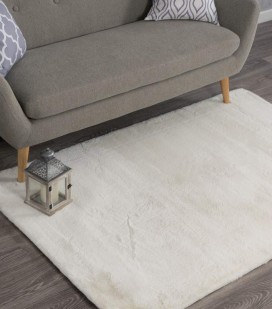 Rabbit fur white cotton antislip