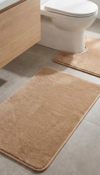 Набір килимків для ванної Microfiber Beige Набір килимків для ванної Microfiber Beige