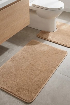 Набор ковриков для ванной Microfiber Beige Набор ковриков для ванной Microfiber Beige