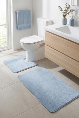 Набор ковриков для ванной Microfiber Blue Набор ковриков для ванной Microfiber Blue